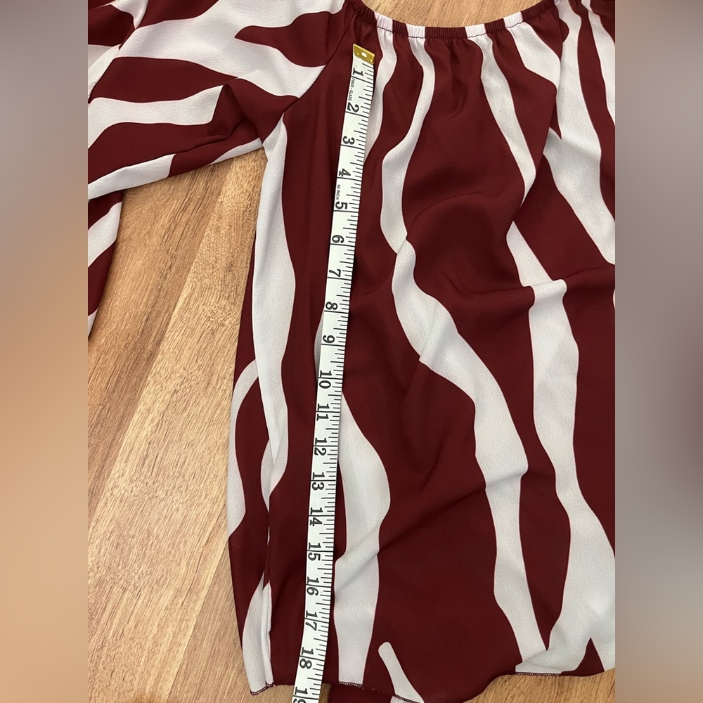 Women's Off-Shoulder Zebra Print Blouse - Picture 9 of 10